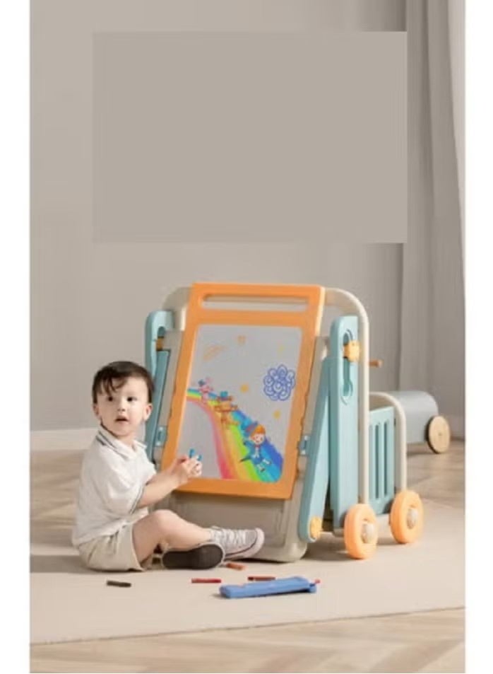 فول جوي مجموعة طاولة وكرسي للأطفال، طاولة أطفال، مكعبات تعليمية، ألعاب، تخزين، تنظيف، صغيرة الحجم، موفرة للمساحة، متعددة الوظائف، محمولة، سهلة، لعبة مكعبات، لوح مكعبات، رسم - Image 5