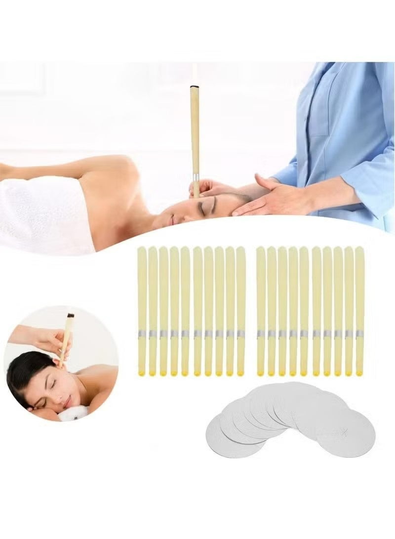 Bincoo 40-Piece Aromatherapy Pure Beeswax Ear Wax Candles With 20-Piece Ear Protective Disks Kit to reduce tinnitus and improve sleep - Image 4