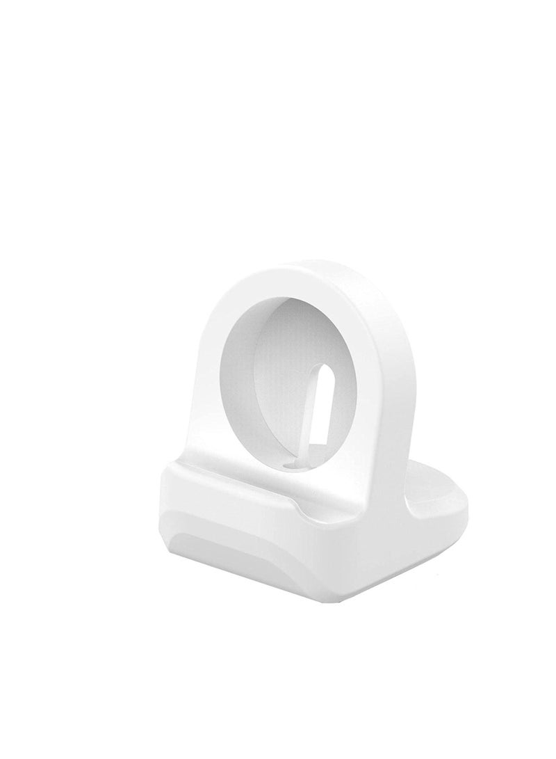 قاعدة شحن محمولة لساعة Apple Watch 8 7 6 5 4 3 2 SE شاحن سيليكون Iwatch ابيض - Image 1