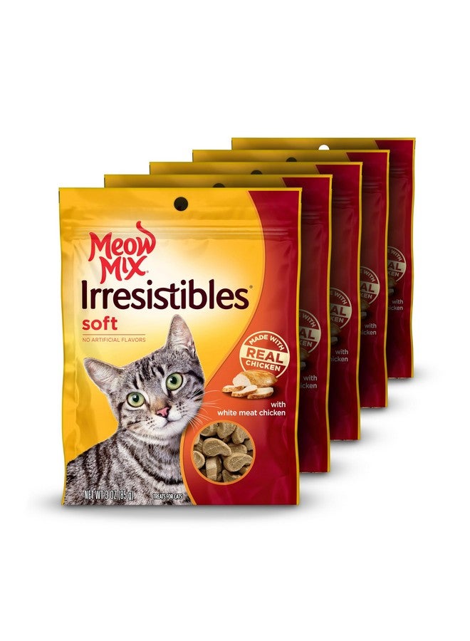 مياو مكس مكافآت القطط الناعمة من مياو ميكس، بنكهة الدجاج الأبيض، 3 أونصات (عبوة من 5 قطع) - Image 1