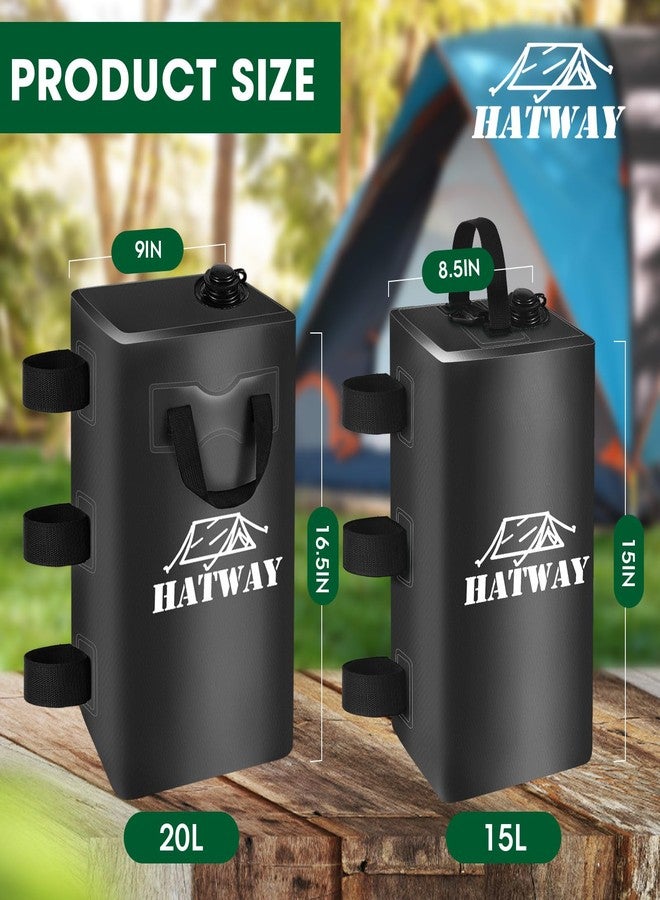 Hatway Canopy Weights,132 LBS Canopy Water Weight Bag Set of 4 Leg Weights for Pop Up Canopy,Gazebo,Canopies,Tent-4 * 15L-Black - Image 3