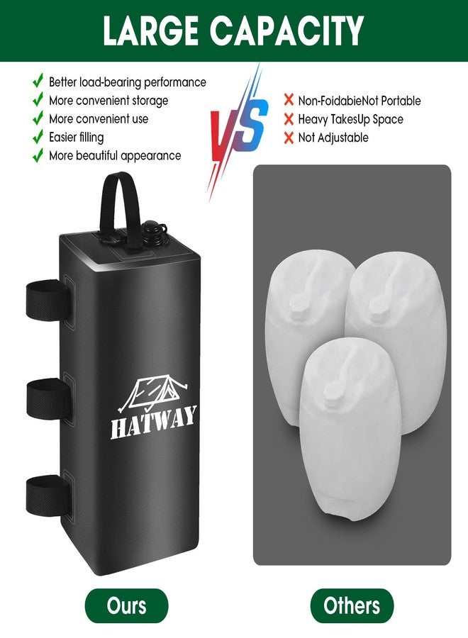 Hatway Canopy Weights,132 LBS Canopy Water Weight Bag Set of 4 Leg Weights for Pop Up Canopy,Gazebo,Canopies,Tent-4 * 15L-Black - Image 4