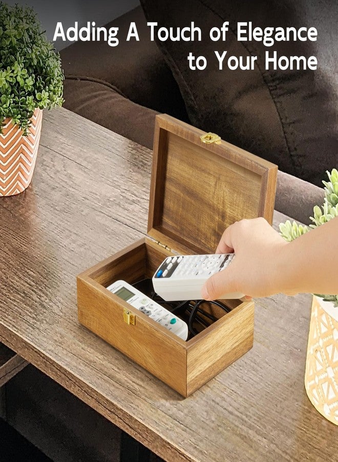 BWODYAY Acacia Wood Decorative Box with Lid, Small Jewelry Box, Memories Box, Keepsake Boxes with Lids, Wooden Gift Box - Image 3