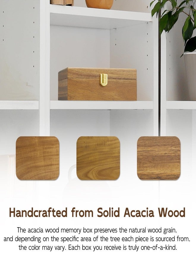 BWODYAY Acacia Wood Decorative Box with Lid, Small Jewelry Box, Memories Box, Keepsake Boxes with Lids, Wooden Gift Box - Image 4