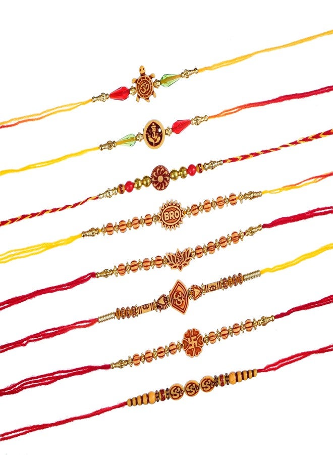Ingo creation Multicolor Combo of 8 Dora Rakhi Set for Men with Roli Chawal Rakhi for Brother - Image 1