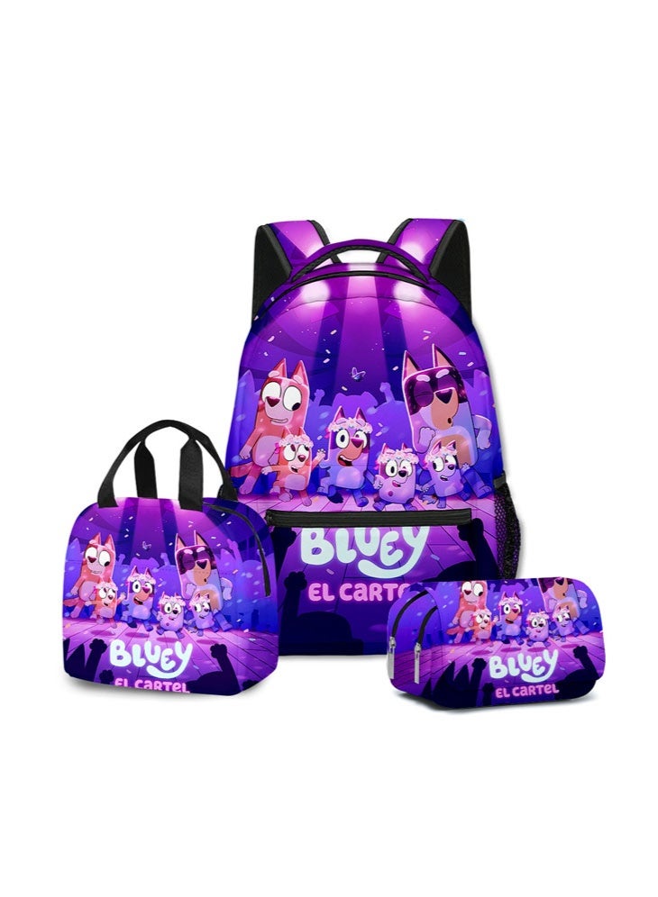 Bluey backpack pencil case satchel three-piece suit men and women leisure sports travel backpack student school backpack - Image 1