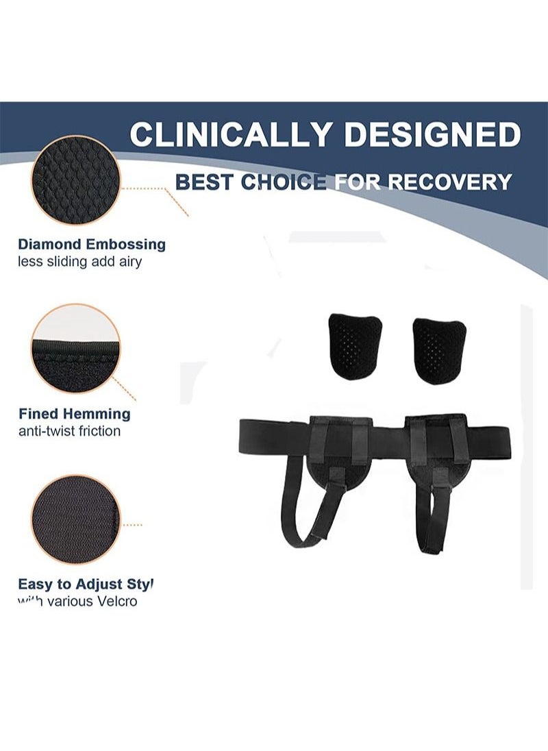 Aikanbo - Hernia Belt for Men and Women, Removable Compression Pad, Hernia Support Truss for Inguinal, with 2 Removable Compression Pads, Inguinal or Lower Abdominal Hernia Belt, for Incisional Hernia (Black) - Image 1