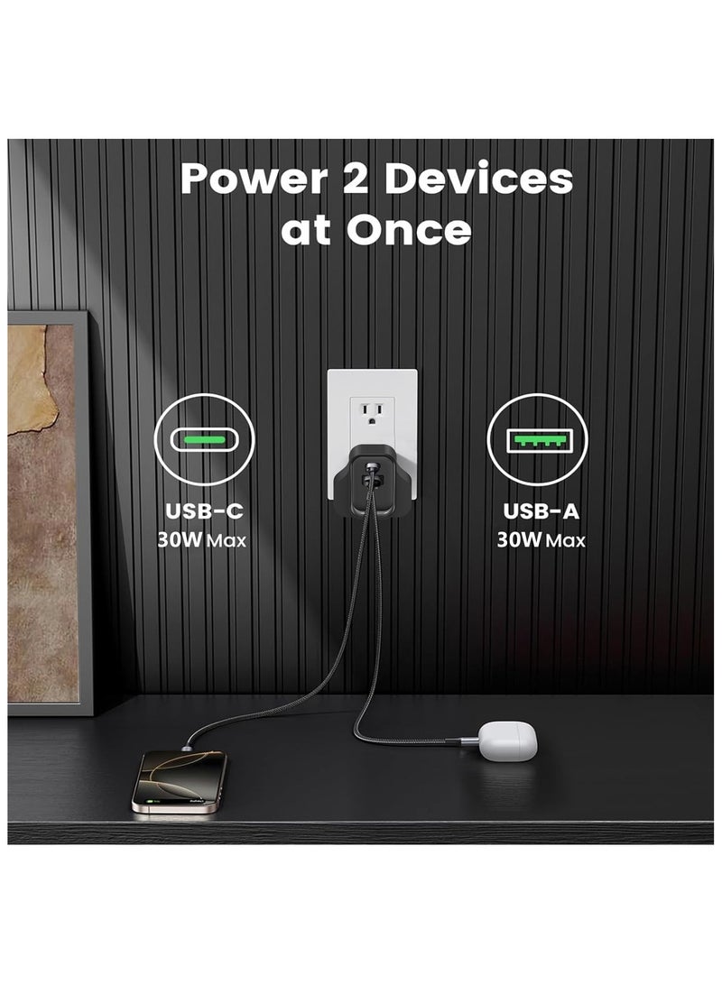 BESTIS 30W GaN Wall Charger USB-C PD3.0 QC4.0 Dual Port Fast Charging Adapter for iPhone 16 Pro Xiaomi 15 Ultra Samsung S25 Everyday Use Home Office Travel - Image 4