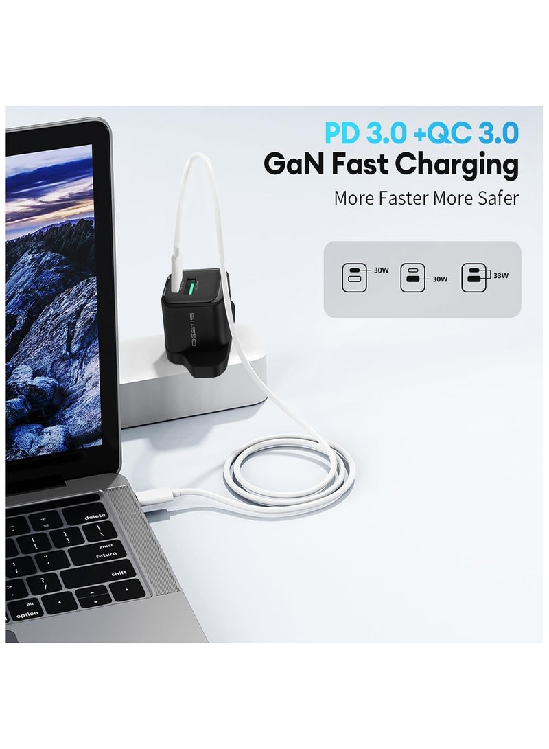 BESTIS 30W GaN Wall Charger USB-C PD3.0 QC4.0 Dual Port Fast Charging Adapter for iPhone 16 Pro Xiaomi 15 Ultra Samsung S25 Everyday Use Home Office Travel - Image 3