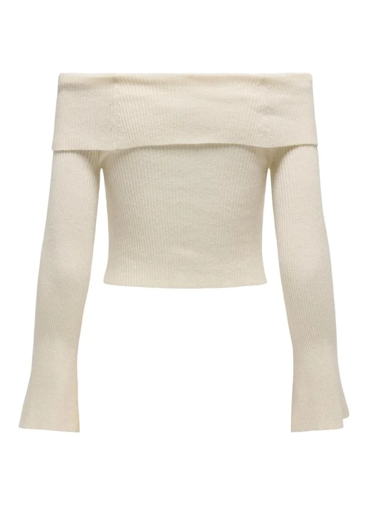 ONLY Off Shoulder Knitted Crop Top
