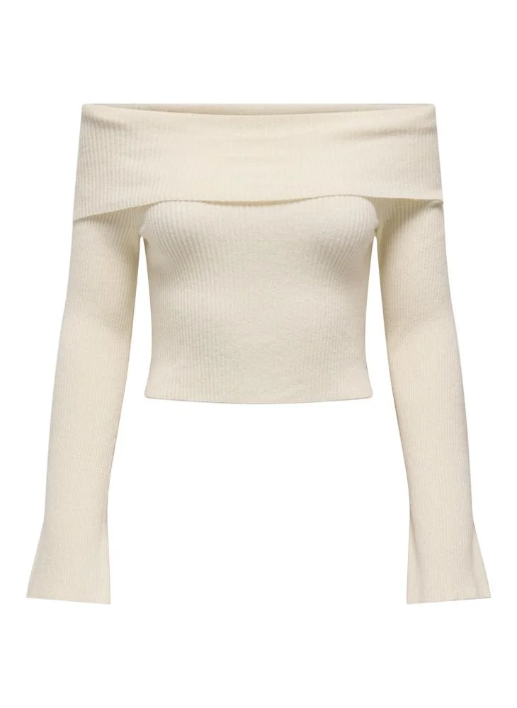 ONLY Off Shoulder Knitted Crop Top
