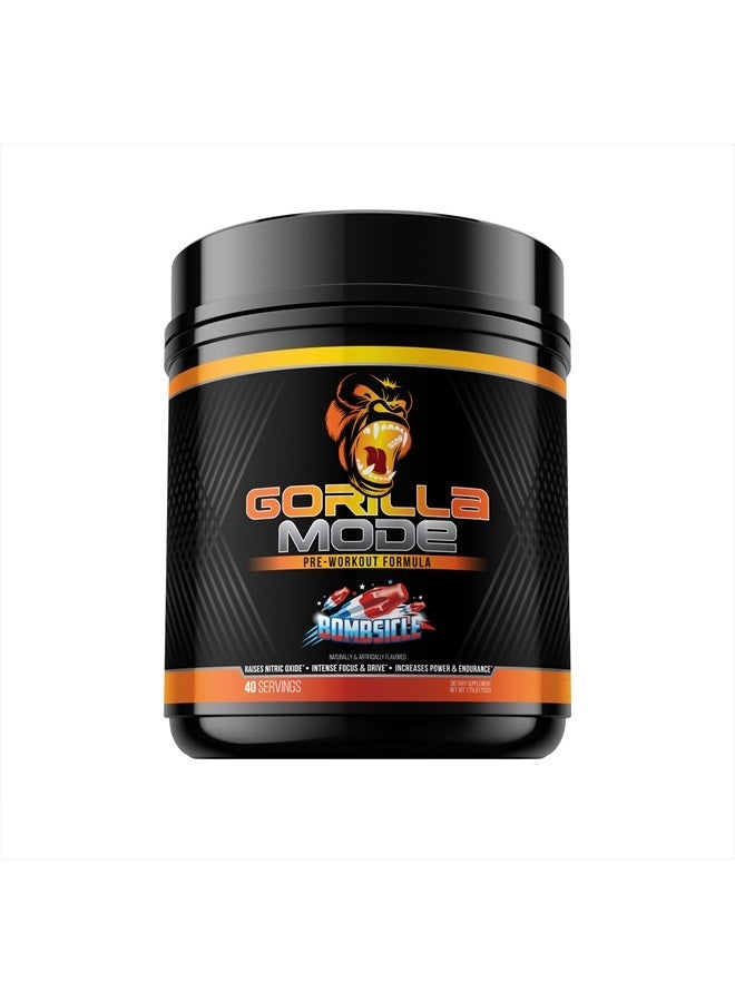 Gorilla Mind Gorilla Mode Pre Workout - Massive Pumps · Laser Focus · Energy · Power - L-Citrulline, Creatine, L-Tyrosine, Betaine, Hydroprime®, Alpha-GPC, 400mg Caffeine, Huperzine A - 792g (Bombsicle) - Image 1