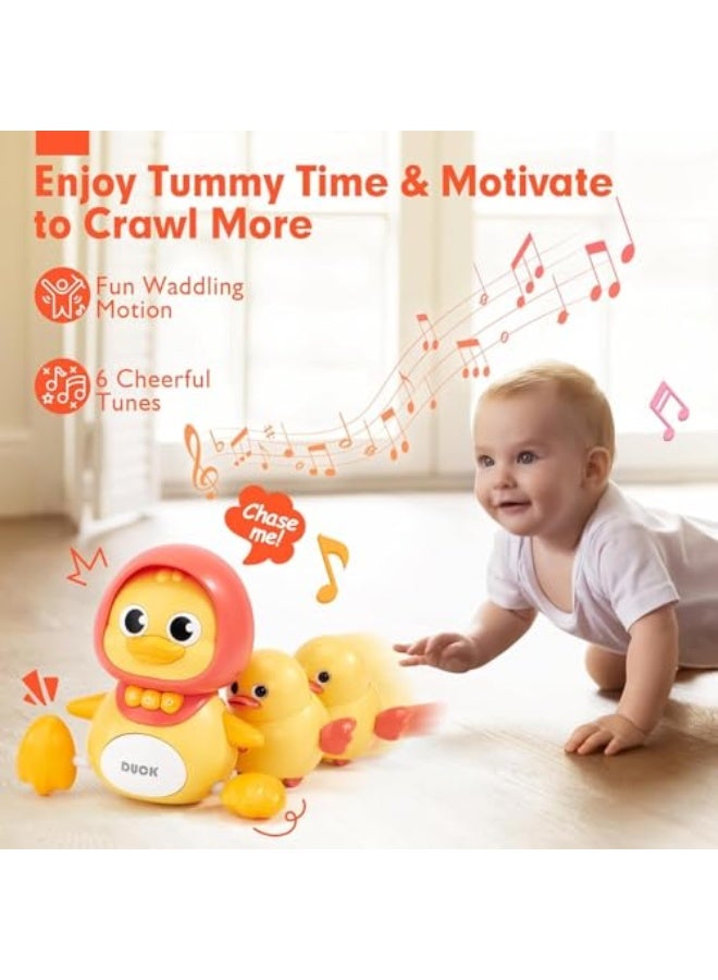 ALMEKAQUZ Rocking Duck, Magnetic Toys, Soothing Crawling Duck, Electric Interactive Toys, Musical Storytellers, Night Lights, Soothing Music for Baby Toddler - Image 4