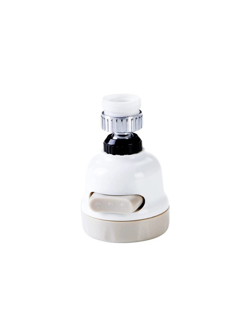 sulfar - Sulfar ABS 360 Degree Rotation/Movable Bubbler Saving Water Faucet/tap, Tap Extension/Head, Faucet Filter Shower Head Nozzle Adapter (3 Modes), White and Grey, 1589 Faucet Extension - Image 1