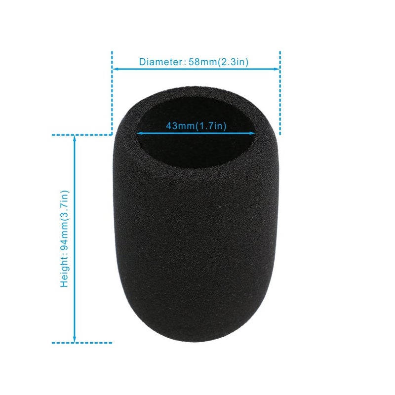 SUNMON Windscreen Foam Cover, Windscreen Pop Filter for Audio-technica AT2020 Condenser Studio Microphone,Compatible with AT-2035 AT-2050 ATR2500 ATR2500X AT-4040 Microphones,(Black) - Image 3