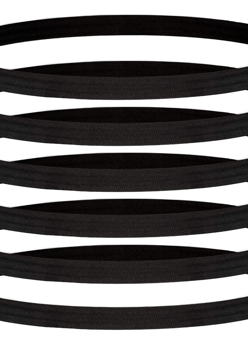 WILLBOND 24 Pieces Thin Sports Elastic Headbands Black Skinny Athletic Exercise Hair Bands No Crease Soft Hair Bands Headbands Sweatband for Men Women Running...  - Image 1