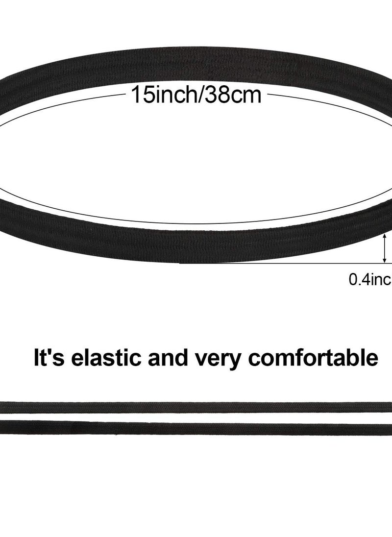 WILLBOND 24 Pieces Thin Sports Elastic Headbands Black Skinny Athletic Exercise Hair Bands No Crease Soft Hair Bands Headbands Sweatband for Men Women Running...  - Image 2