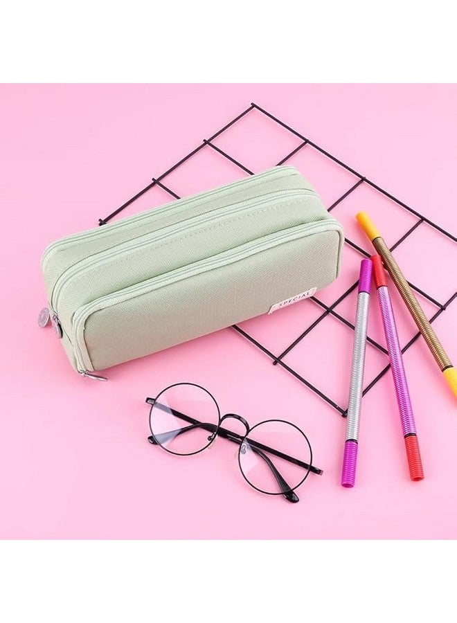 Droposale DROPOSALE Pencil Case Teenager Girls Pencil Case 3 Compartments Boys Large Capacity Pencil Case for School & Office Pack of 1 (Special-Pista) - Image 4