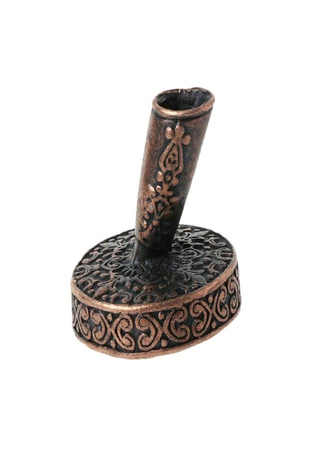 Acxico 1Pcs Vintage Round Metal Insertion Pen Holder Feather Quill Dip Pens Base for School Office Supplies Student Gift - Image 1
