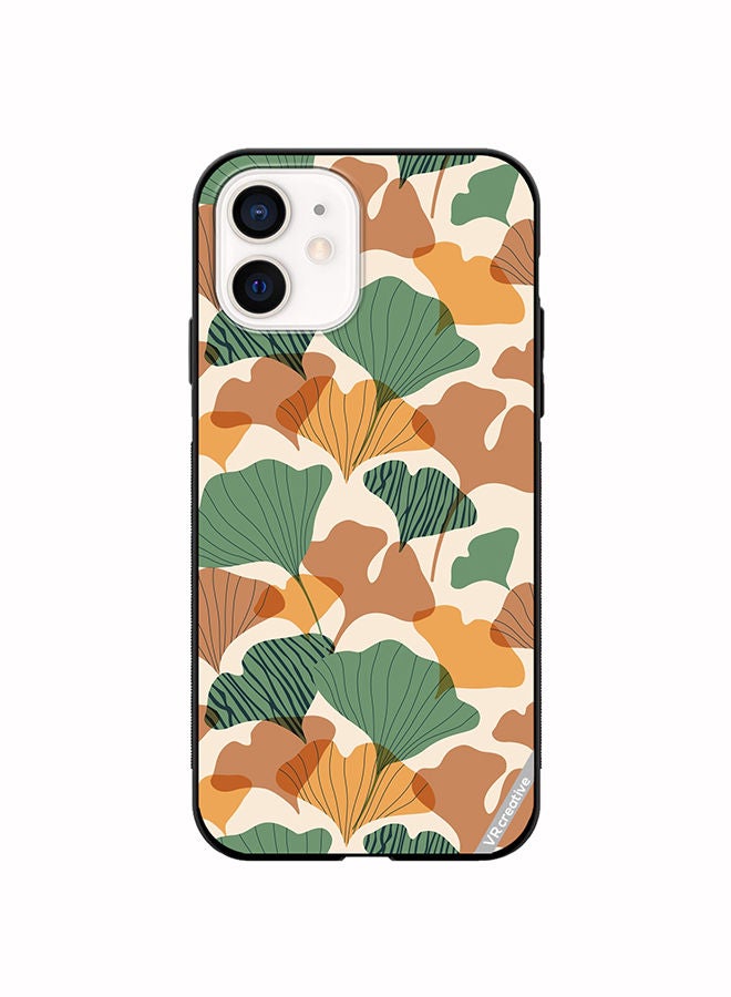 VR CREATIVE Protective Case Cover For Apple iPhone 12 mini Autumn Gingko Leaves Silhouettes Design Multicolour - Image 1