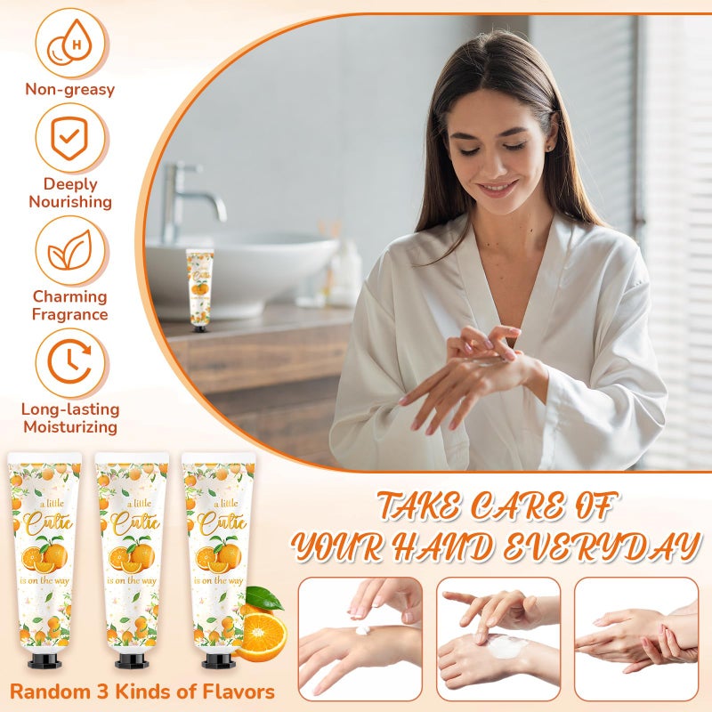 Swiffen 48 Sets a Little Cutie Is on The Way Hand Cream Gifts Bulk Baby Shower Hand Cream Travel Size Lotion Bulk Orange Party Supplies Favors Birthday for Guest - Image 4