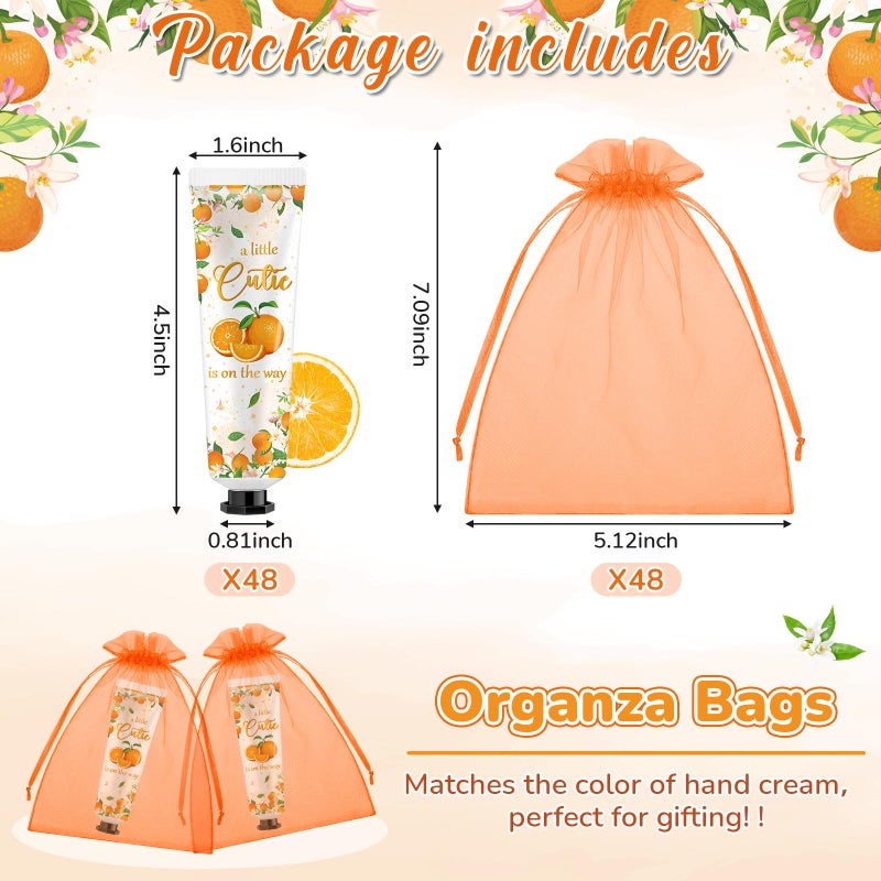 Swiffen 48 Sets a Little Cutie Is on The Way Hand Cream Gifts Bulk Baby Shower Hand Cream Travel Size Lotion Bulk Orange Party Supplies Favors Birthday for Guest - Image 2