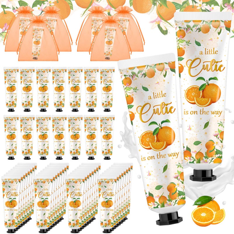 Swiffen 48 Sets a Little Cutie Is on The Way Hand Cream Gifts Bulk Baby Shower Hand Cream Travel Size Lotion Bulk Orange Party Supplies Favors Birthday for Guest - Image 1