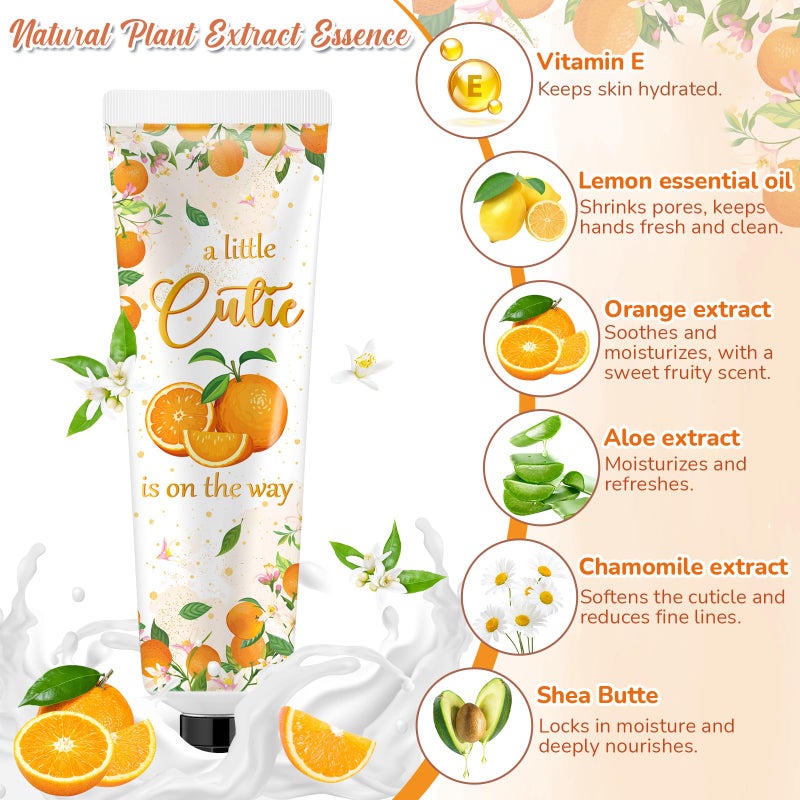 Swiffen 48 Sets a Little Cutie Is on The Way Hand Cream Gifts Bulk Baby Shower Hand Cream Travel Size Lotion Bulk Orange Party Supplies Favors Birthday for Guest - Image 3