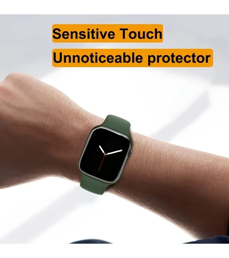 Screen Protector For Apple Watch 38mm 41mm 45mm HD Clear Soft Glass Film Full Coverage Waterproof Set Of 3 - Image 5