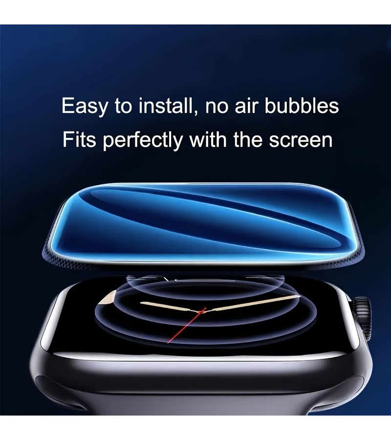 Screen Protector For Apple Watch 38mm 41mm 45mm HD Clear Soft Glass Film Full Coverage Waterproof Set Of 3 - Image 4