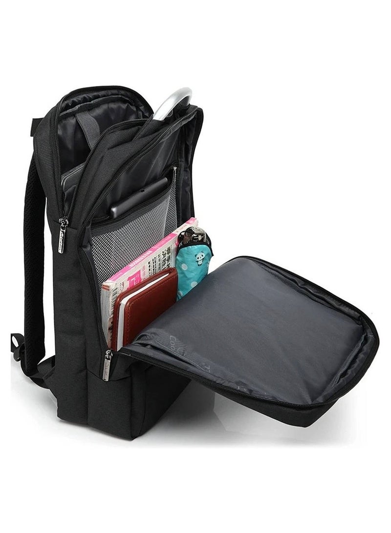 REBENUO Laptop Backpack Fits Up to 15.6" LaptopLarge Capacity Bag Travel Day Pack Multi-Functional, High Quality Nylon Fabric, Built-in Anti-shock Waterproof Foam, Black | CB-6207 - Image 2