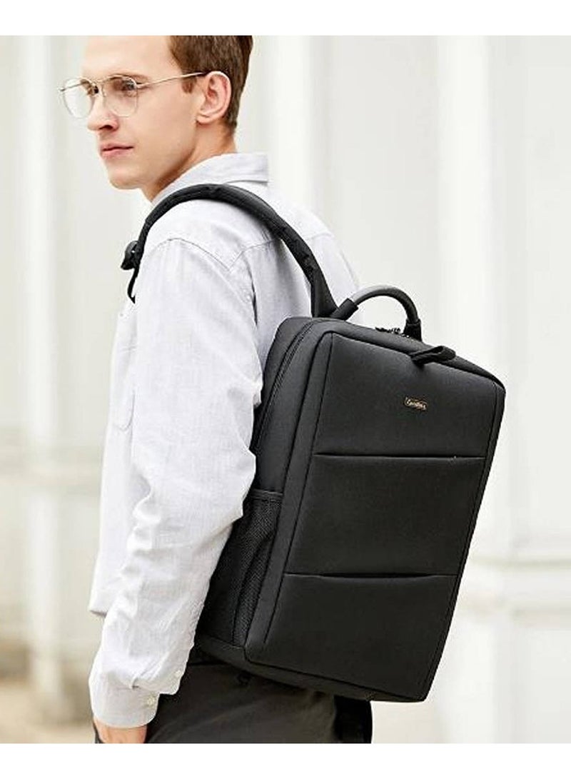 REBENUO Laptop Backpack Fits Up to 15.6" LaptopLarge Capacity Bag Travel Day Pack Multi-Functional, High Quality Nylon Fabric, Built-in Anti-shock Waterproof Foam, Black | CB-6207 - Image 3