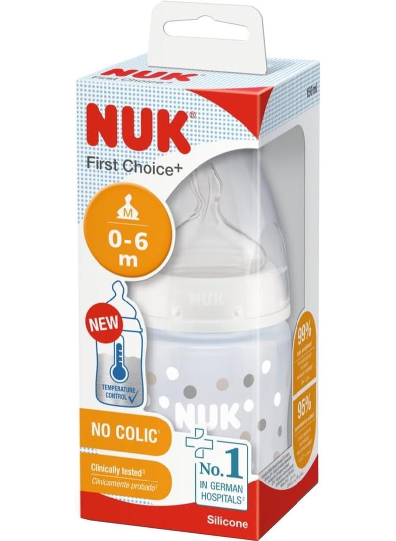 NUK first choice+ glass Baby Bottle 0-6 Months 120ml - Image 1
