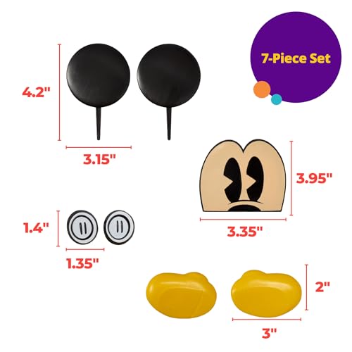 DecoPac DecoSet® Disney Mickey Mouse Cake Topper, 7-Piece Topper Set with Ears, Eyes, Buttons and Shoes, Made of Food-Safe Plastic - Image 5