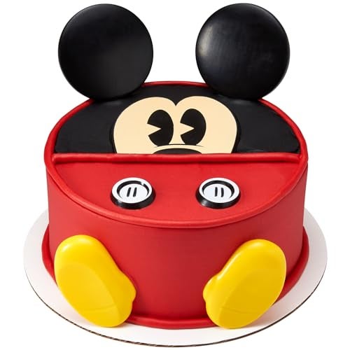 DecoPac DecoSet® Disney Mickey Mouse Cake Topper, 7-Piece Topper Set with Ears, Eyes, Buttons and Shoes, Made of Food-Safe Plastic - Image 1