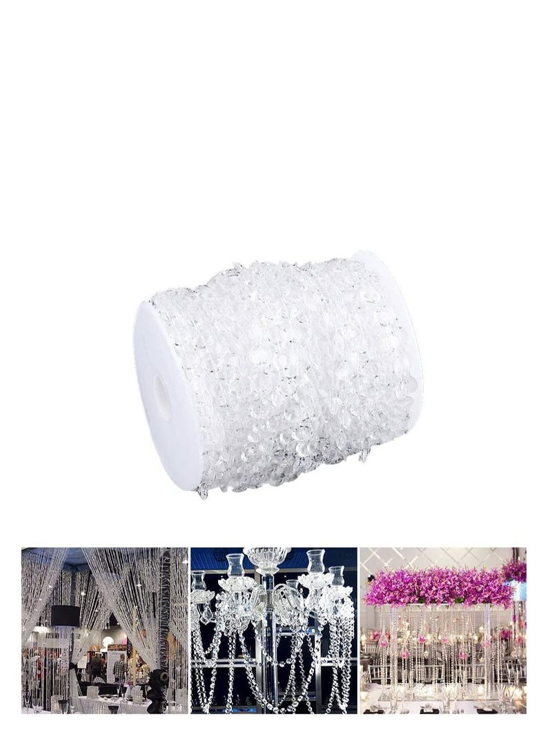 Acrylic Clear Crystal Beads, Acrylic Crystal Garland Strands Beads Strand Chain Diamond Garland Strands For Curtain Wedding Birthday Party Decorations - Image 1