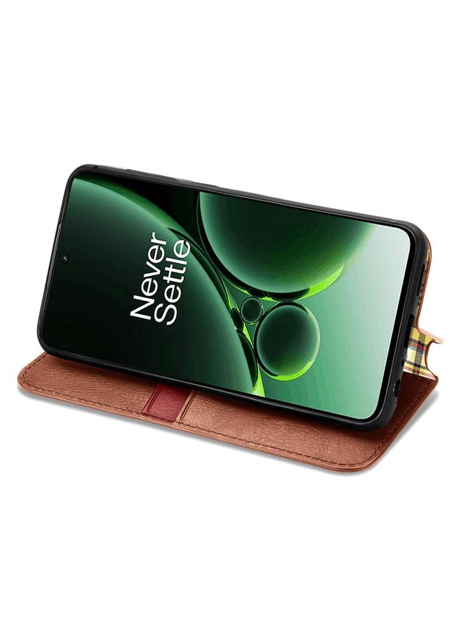 S-TOP Case For OnePlus Nord 3 Cubic Grid Pressed Magnetic Leather Phone Case - Image 4