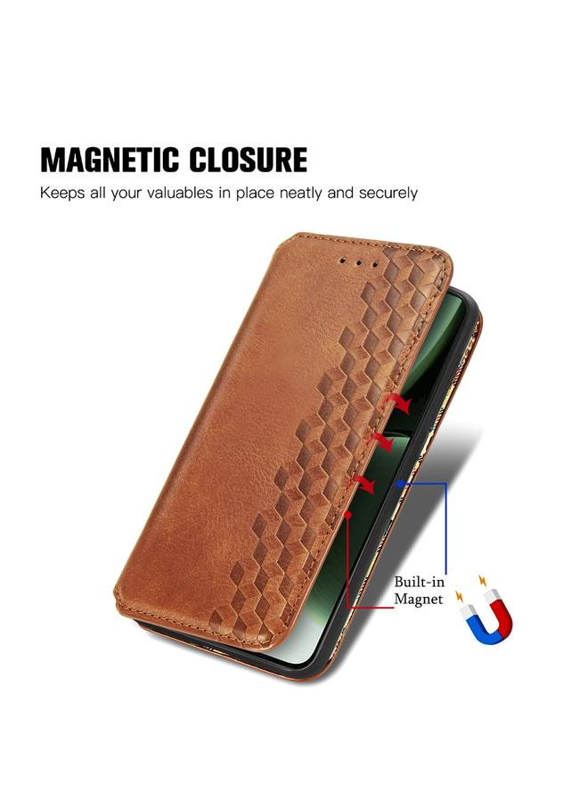 S-TOP Case For OnePlus Nord 3 Cubic Grid Pressed Magnetic Leather Phone Case - Image 5