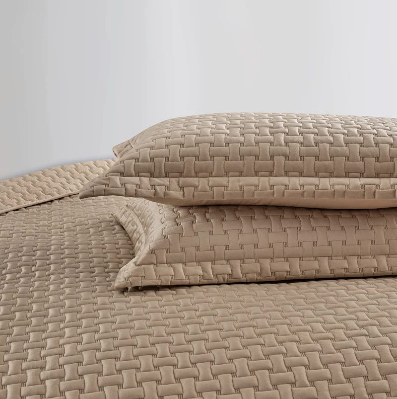 DWELL Dwell-Caylene Bedspread - 3 Pc Set-Bedspread 260 x 240 CM Pillow case 50 x 80 CM-Ivory