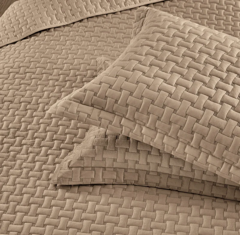 DWELL Dwell-Caylene Bedspread - 3 Pc Set-Bedspread 260 x 240 CM Pillow case 50 x 80 CM-Ivory