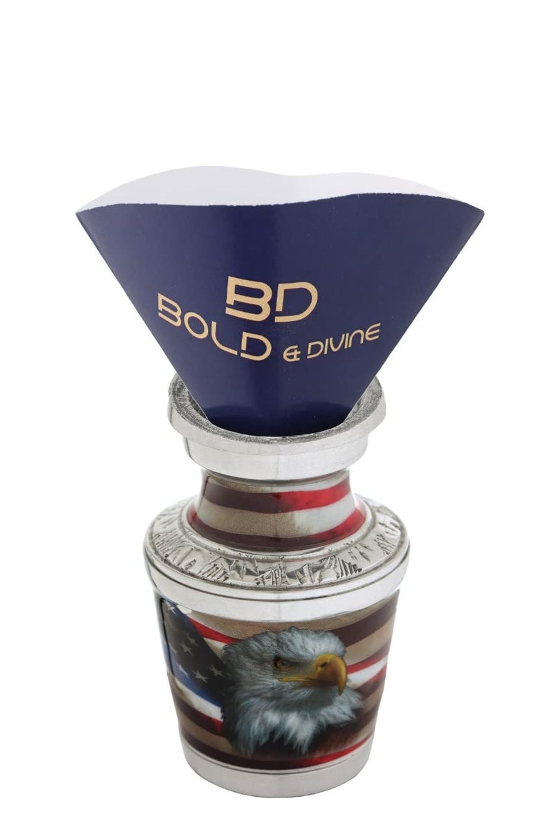 Bold & Divine Keepsake Urns For Human Ashes - Small Urns For Human Ashes Keepsake Miniature Urns For Ashes With Velvet Bag Small Urns For Human Ashes Adult Female & Male American Flag. - Image 4