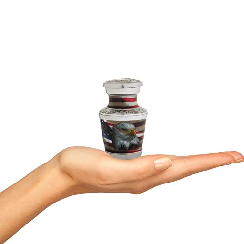 Bold & Divine Keepsake Urns For Human Ashes - Small Urns For Human Ashes Keepsake Miniature Urns For Ashes With Velvet Bag Small Urns For Human Ashes Adult Female & Male American Flag. - Image 5
