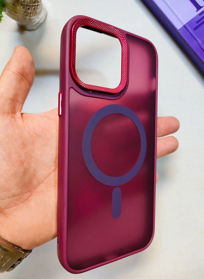 Matte Magnetic Back Case For Iphone 14 Pro Max, Slim Hard Shockproof Scratch Resistant Cover, Compatible With MagSafe And Wireless Charger, Camera Lens Protection, Lightweight, Stylish Design For Men, Women, And Youth For Iphone 14 Pro Max - Red - Image 5