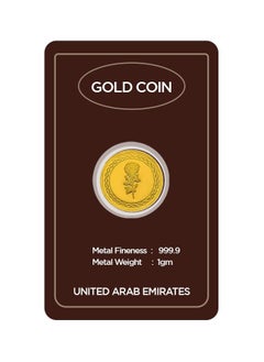 RIZAN JEWELLERY Rizan Jewellery 1g Gold Coin 24 Karat 999.9 Flower & UAE Heritage Building Design  - Image 1