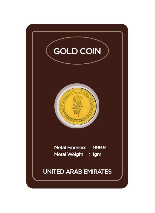 ريزان_جولري مجوهرات ريزان 1 جرام عملة ذهبية عيار 24 قيراط 999.9 زهرة و تصميم مبنى تراثي الإماراتي  - Image 1