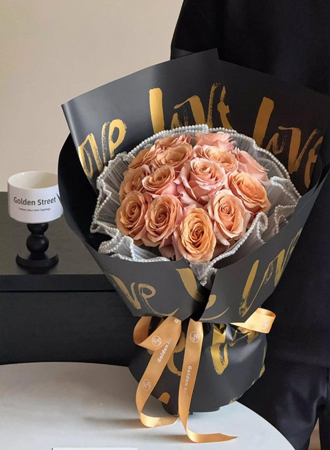 FWSA WRAPS ورق تغليف زهور من FWSA WRAPS - أبيض مع حروف LOVE فضية، ورق تغليف هدايا لعيد الأم، عيد الحب، أعياد الميلاد، لوازم فنية يدوية، 20 قطعة (أبيض) - Image 5