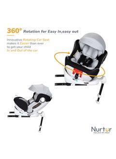 Nurtur Liberty Baby Kids 4 In 1 Car Seat 360 Degree Rotation Leg Support Isofix  10 Level Adjustable Headrest With Canopy  - Image 3