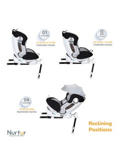 Nurtur Liberty Baby Kids 4 In 1 Car Seat 360 Degree Rotation Leg Support Isofix  10 Level Adjustable Headrest With Canopy  - Image 4