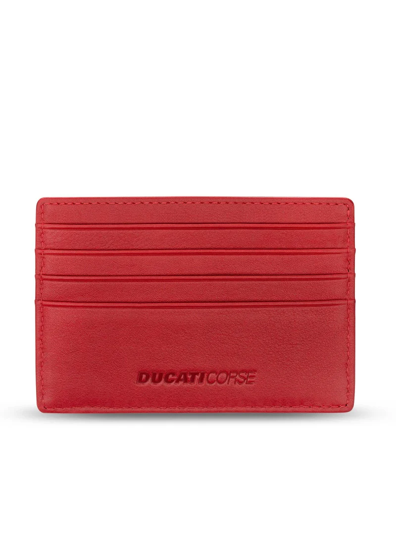 Ducati Corse Ducati Corse Tectonic Black Genuine Leather Card Holder For Men - DTLGD2200901