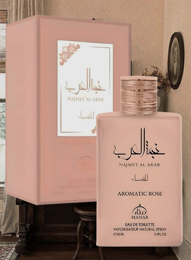 manar Najmet Al Arab Aromatic Rose Perfume For Women 100ml EDT - Image 1